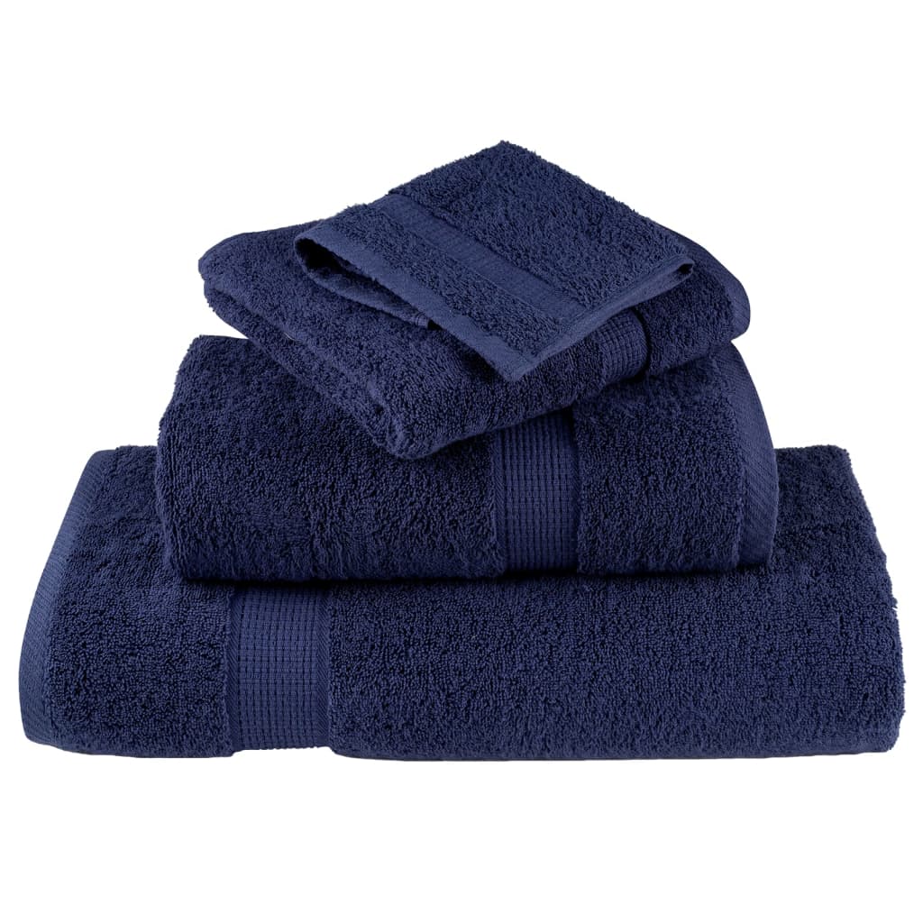 vidaXL Premium Sauna Towels "SOLUND" 4 pcs Navy Blue 80x200 cm 600 gsm 4