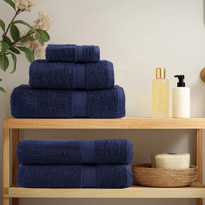 vidaXL Premium Towels "SOLUND" 2 pcs Navy Blue 100x200 cm 600 gsm 3