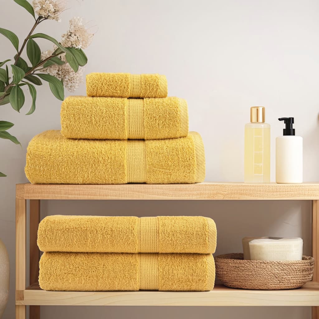 vidaXL Premium Hand Towels "SOLUND" 10 pcs Gold 50x100 cm 600 gsm 3