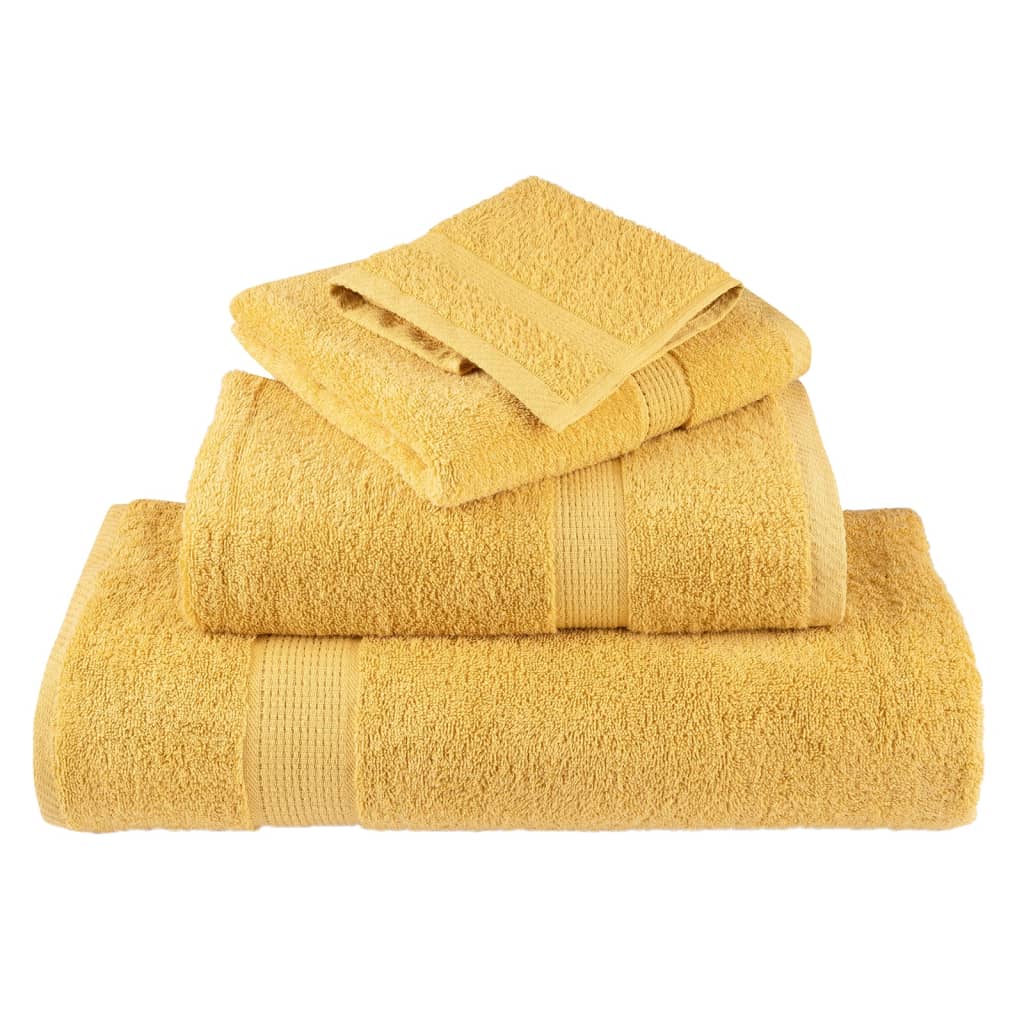 vidaXL Premium Hand Towels "SOLUND" 10 pcs Gold 50x100 cm 600 gsm 4