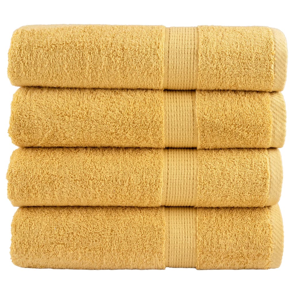 vidaXL Premium Bath Towels "SOLUND" 4 pcs Gold 100x150 cm 600 gsm 1