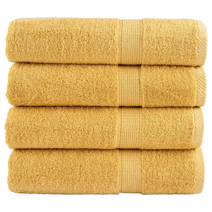 vidaXL Premium Bath Towels "SOLUND" 4 pcs Gold 100x150 cm 600 gsm 1