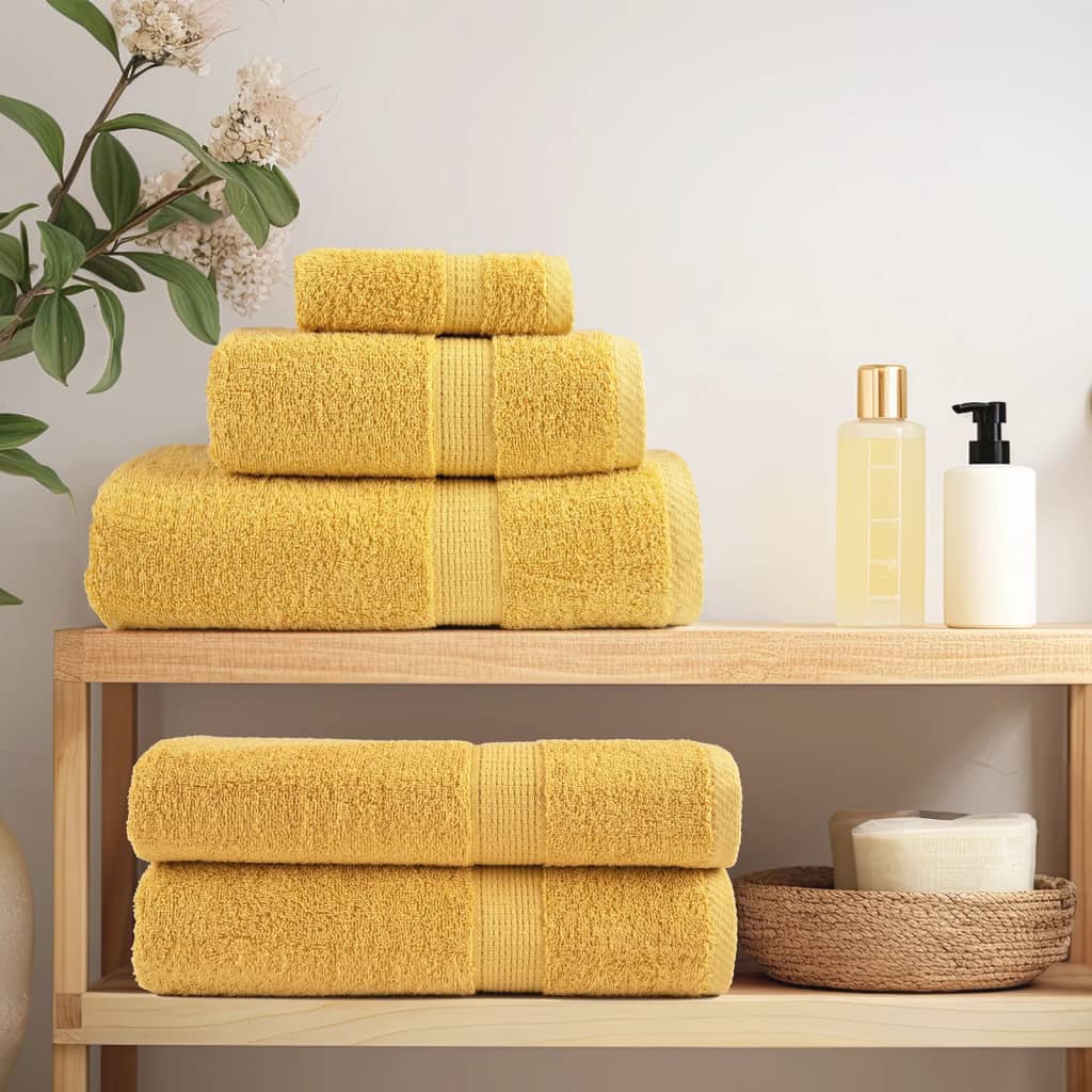 vidaXL Premium Bath Towels "SOLUND" 4 pcs Gold 100x150 cm 600 gsm 3