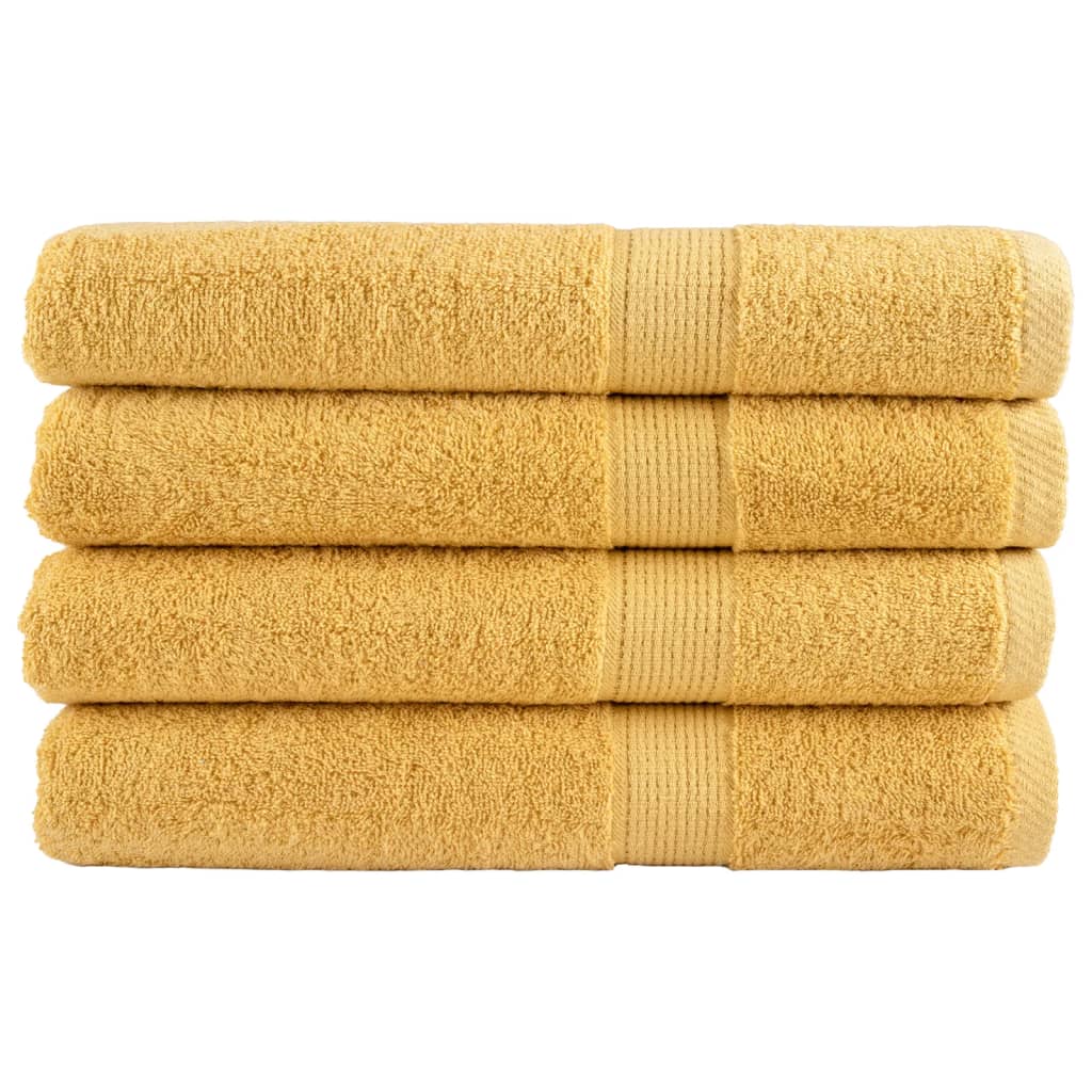 vidaXL Premium Sauna Towels "SOLUND" 4 pcs Gold 80x200 cm 600 gsm 1