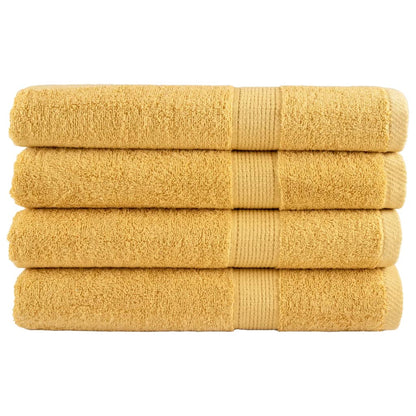 vidaXL Premium Sauna Towels "SOLUND" 4 pcs Gold 80x200 cm 600 gsm 1