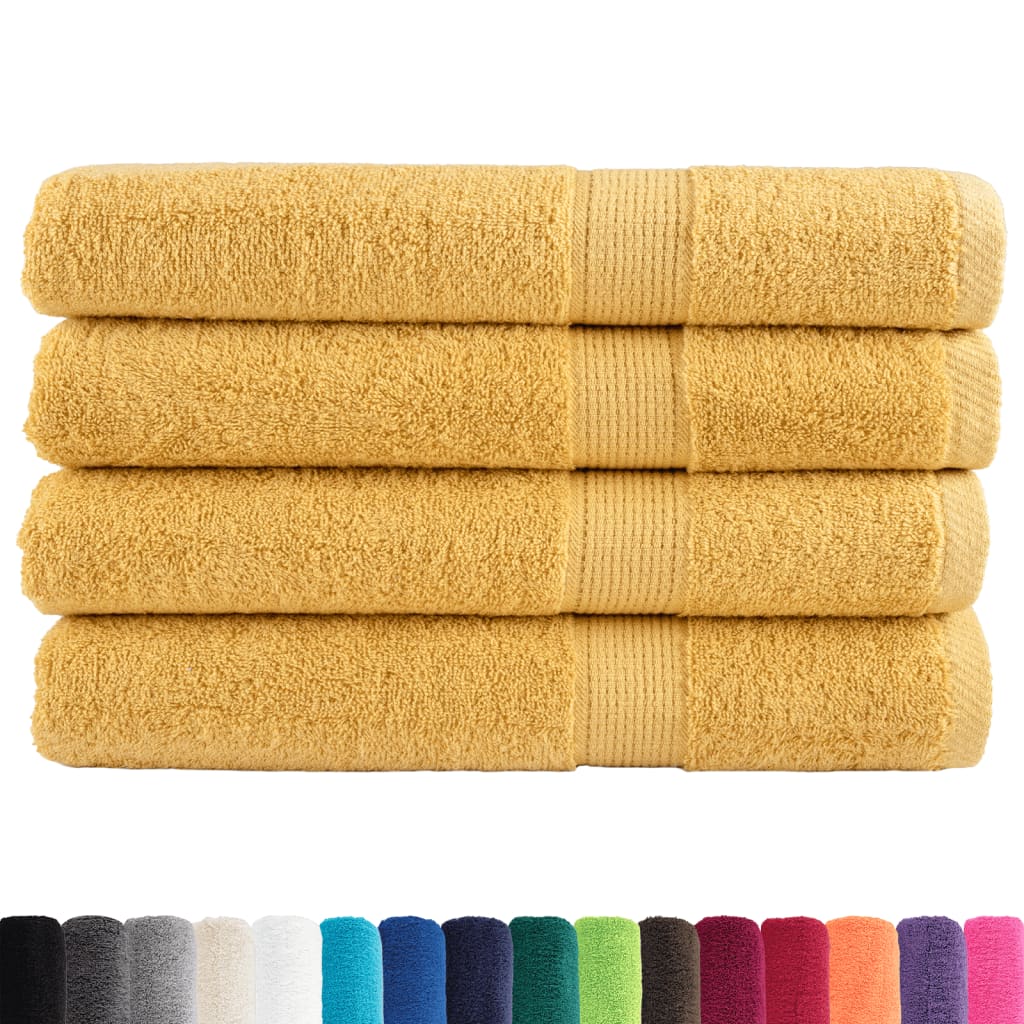 vidaXL Premium Sauna Towels "SOLUND" 4 pcs Gold 80x200 cm 600 gsm 2