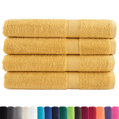 vidaXL Premium Sauna Towels "SOLUND" 4 pcs Gold 80x200 cm 600 gsm 2