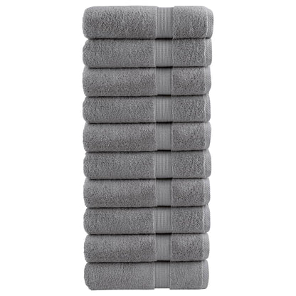 vidaXL Premium Hand Towels "SOLUND" 10 pcs Grey 50x100 cm 600 gsm 1