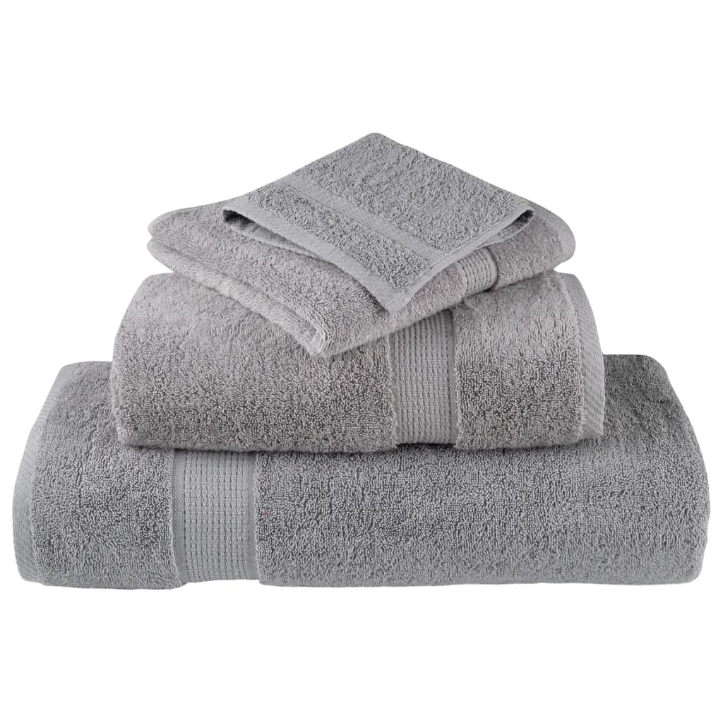 vidaXL Premium Hand Towels "SOLUND" 10 pcs Grey 50x100 cm 600 gsm 4