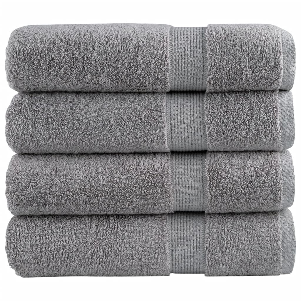 vidaXL Premium Shower Towels "SOLUND" 4 pcs Grey 70x140 cm 600 gsm 1