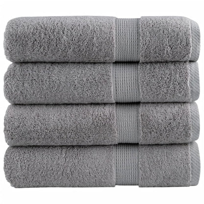 vidaXL Premium Shower Towels "SOLUND" 4 pcs Grey 70x140 cm 600 gsm 1