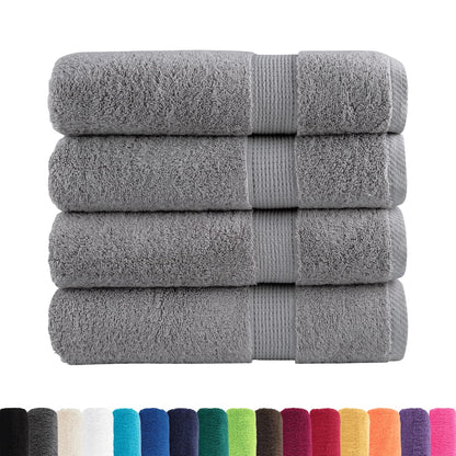 vidaXL Premium Shower Towels "SOLUND" 4 pcs Grey 70x140 cm 600 gsm 2