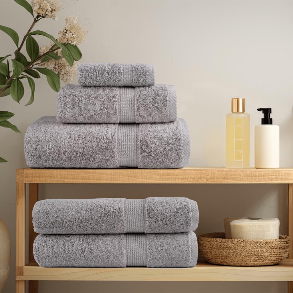 vidaXL Premium Bath Towels "SOLUND" 4 pcs Grey 100x150 cm 600 gsm 3