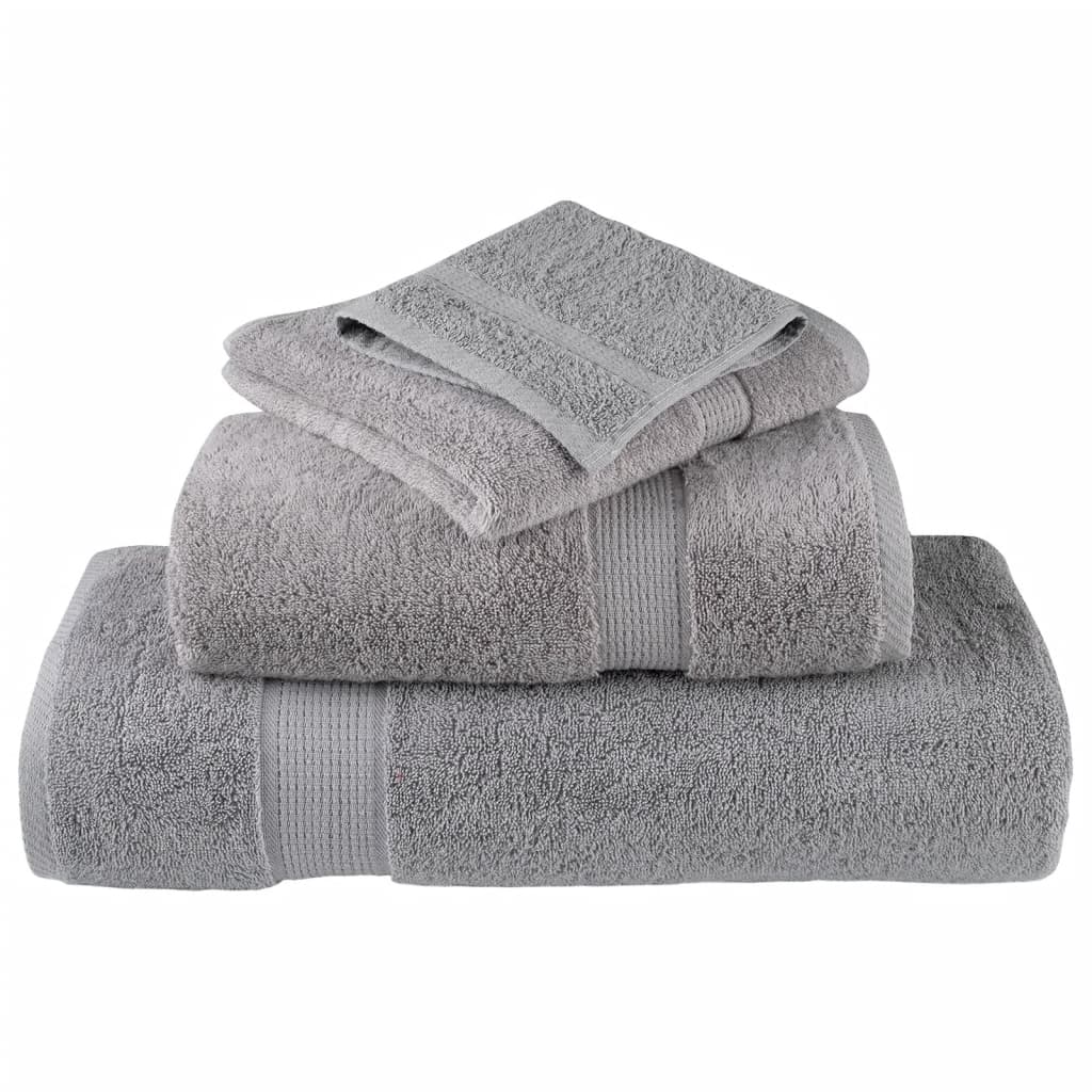 vidaXL Premium Bath Towels "SOLUND" 4 pcs Grey 100x150 cm 600 gsm 4