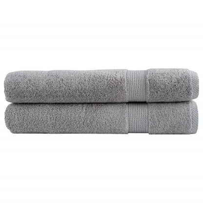 vidaXL Premium Towels "SOLUND" 2 pcs Grey 100x200 cm 600 gsm 1