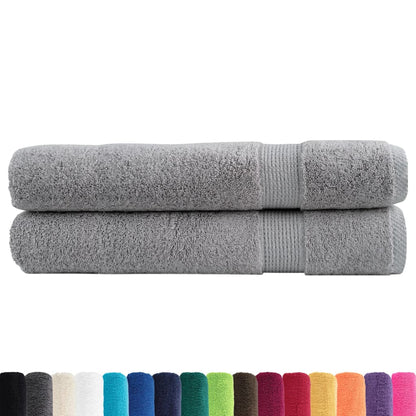 vidaXL Premium Towels "SOLUND" 2 pcs Grey 100x200 cm 600 gsm 2