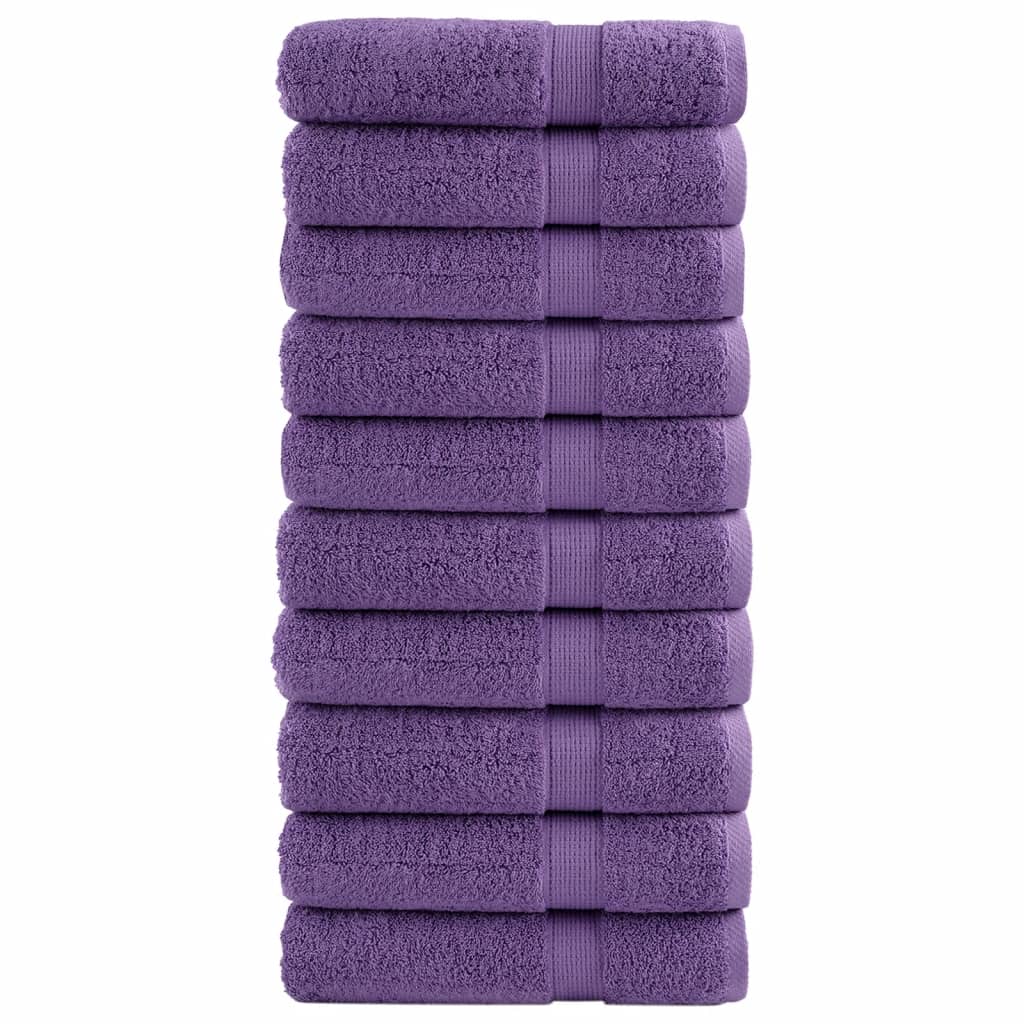 vidaXL Premium Hand Towels SOLUND 10 pcs Purple 50x100 cm 600 gsm 1