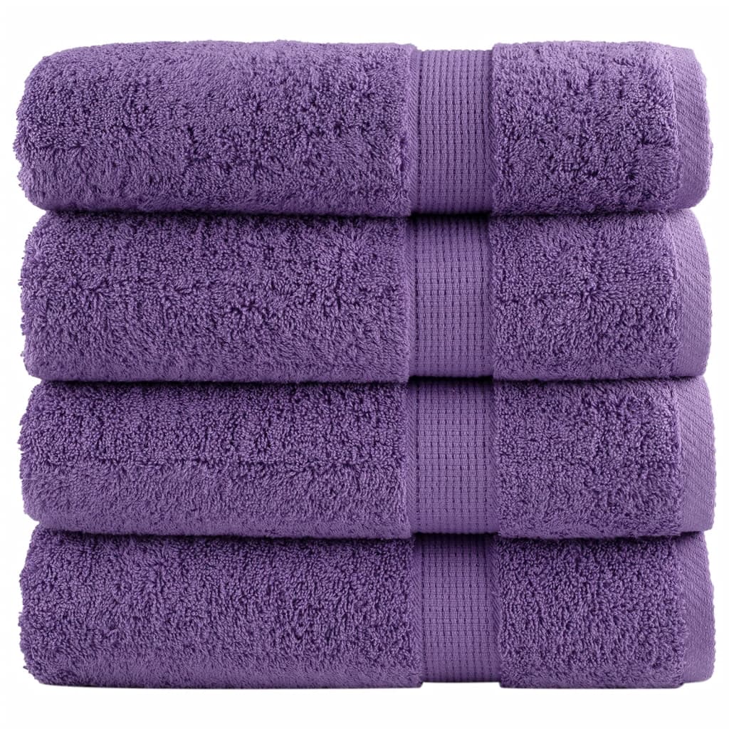 vidaXL Premium Bath Towels "SOLUND" 4 pcs Purple 100x150 cm 600 gsm 1