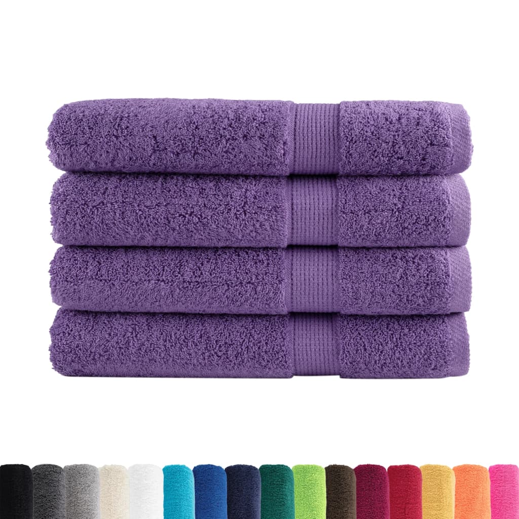 vidaXL Premium Sauna Towels SOLUND 4 pcs Purple 80x200 cm 600 gsm 2
