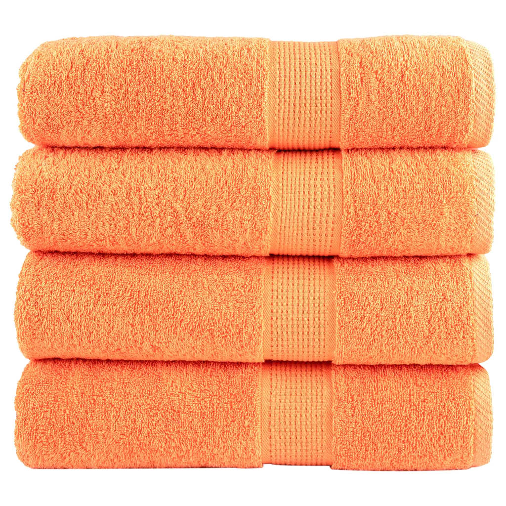 vidaXL Premium Bath Towels "SOLUND" 4 pcs Orange 100x150 cm 600 gsm 1