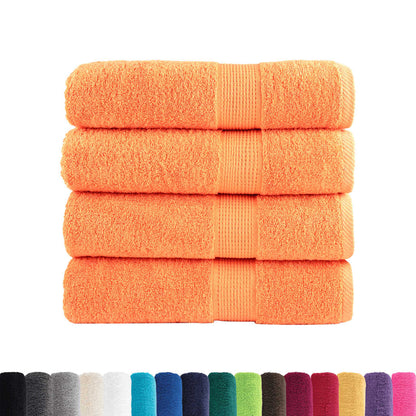 vidaXL Premium Bath Towels "SOLUND" 4 pcs Orange 100x150 cm 600 gsm 2