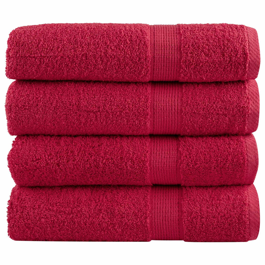 vidaXL Premium Bath Towels "SOLUND" 4 pcs Red 100x150 cm 600 gsm 1