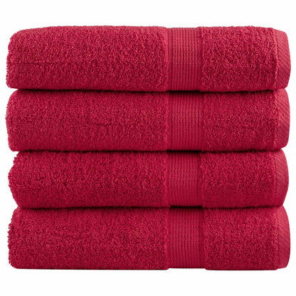 vidaXL Premium Bath Towels "SOLUND" 4 pcs Red 100x150 cm 600 gsm 1