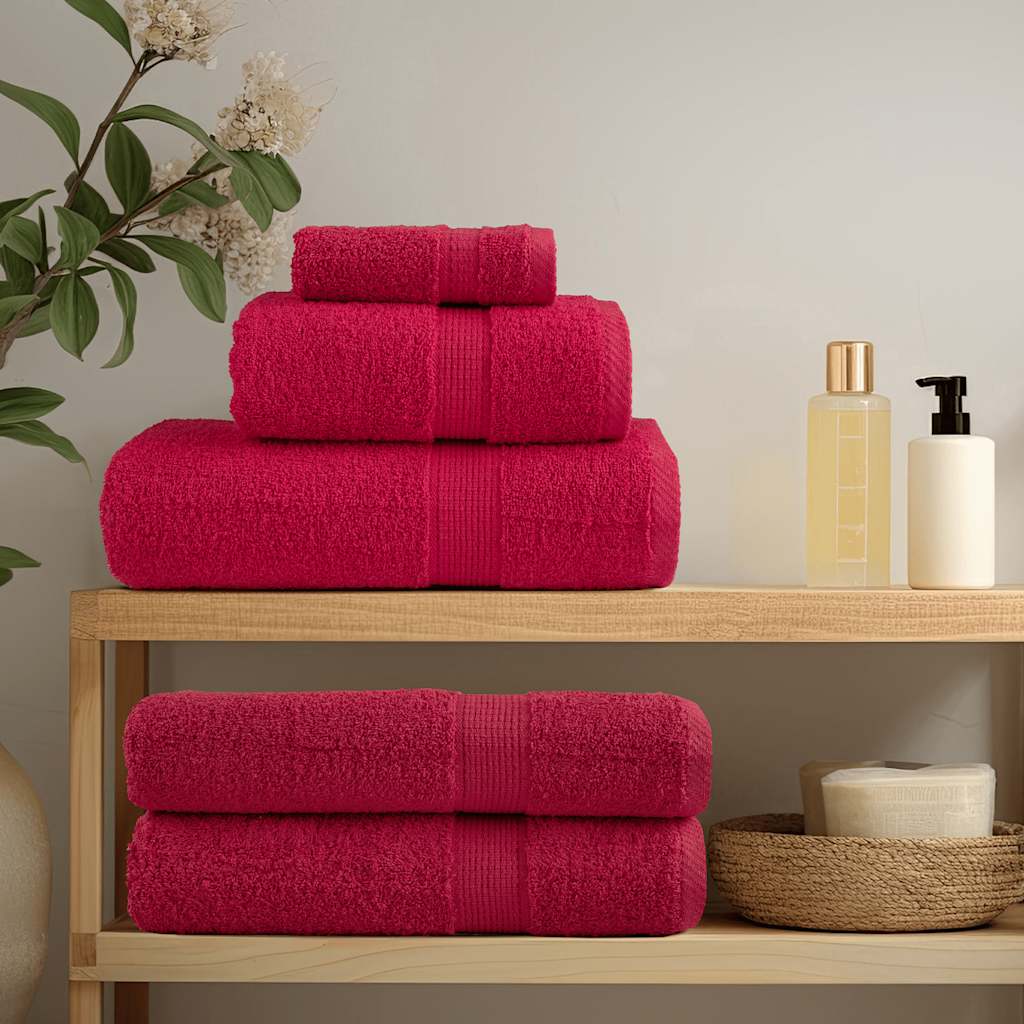 vidaXL Premium Bath Towels "SOLUND" 4 pcs Red 100x150 cm 600 gsm 3