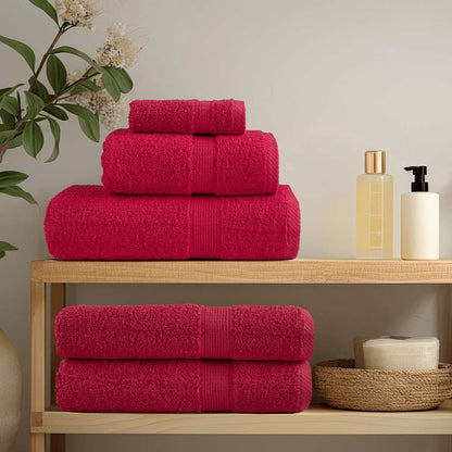 vidaXL Premium Bath Towels "SOLUND" 4 pcs Red 100x150 cm 600 gsm 3
