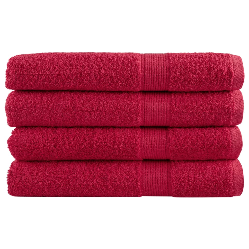 vidaXL Premium Sauna Towels SOLUND 4 pcs Red 80x200 cm 600 gsm 1