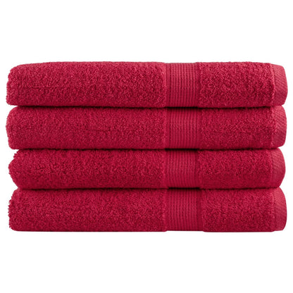 vidaXL Premium Sauna Towels SOLUND 4 pcs Red 80x200 cm 600 gsm 1