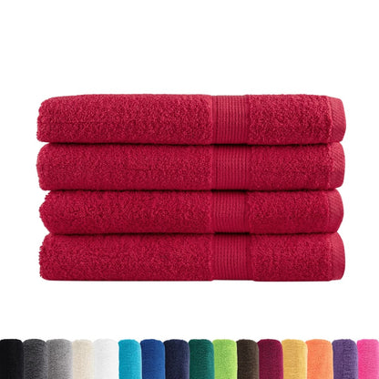 vidaXL Premium Sauna Towels SOLUND 4 pcs Red 80x200 cm 600 gsm 2