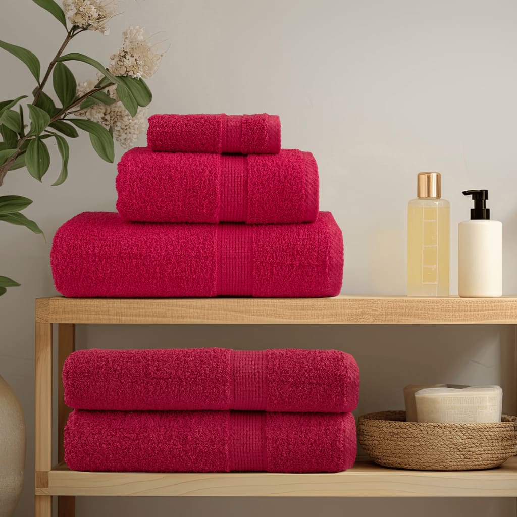 vidaXL Premium Sauna Towels SOLUND 4 pcs Red 80x200 cm 600 gsm 3