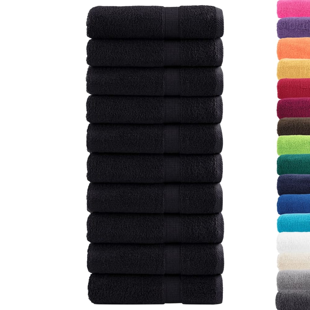 Premium Shower Towels SOLUND 70x140 cm 600 gsm 10 pcs Black
