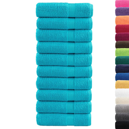 vidaXL Premium Hand Towels SOLUND 10 pcs Turquoise 50x100 cm 600 gsm 2