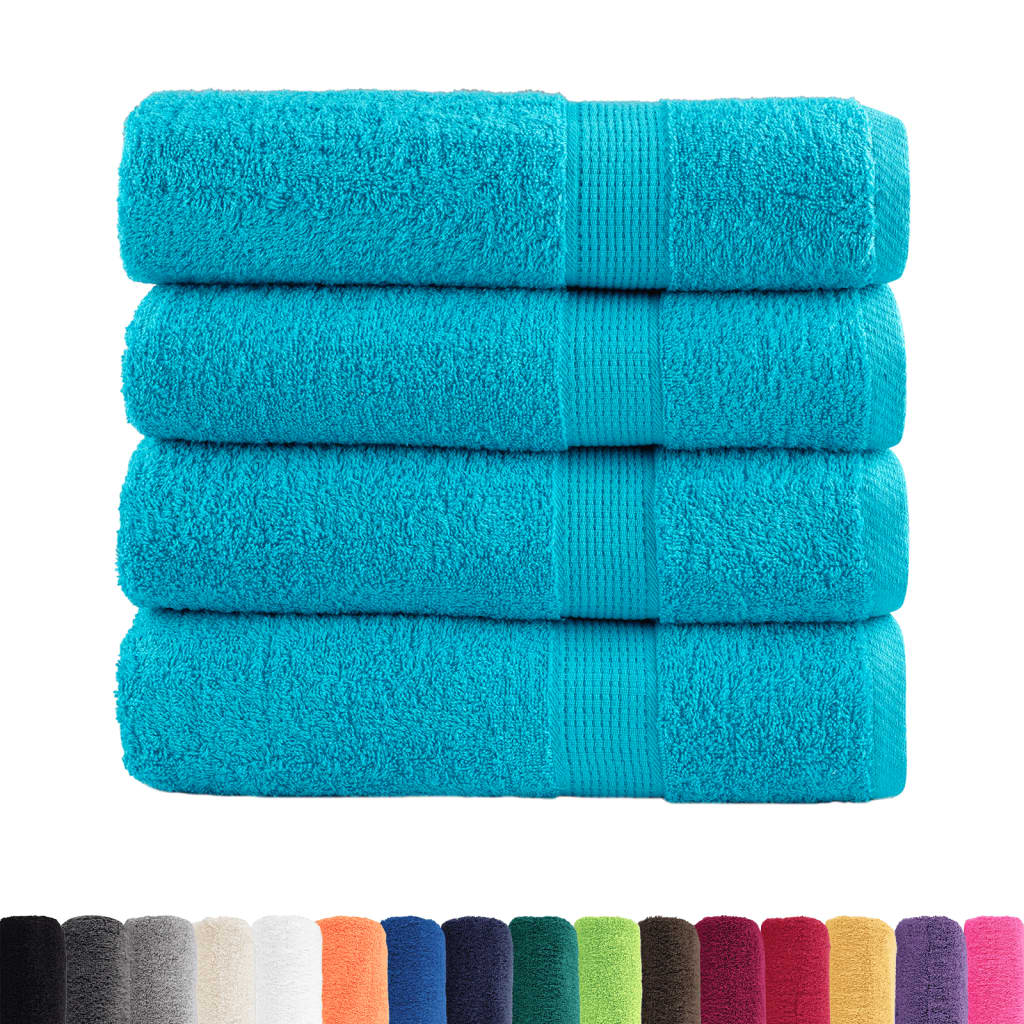 vidaXL Premium Shower Towels SOLUND 4 pcs Turquoise 70x140 cm 600 gsm 2