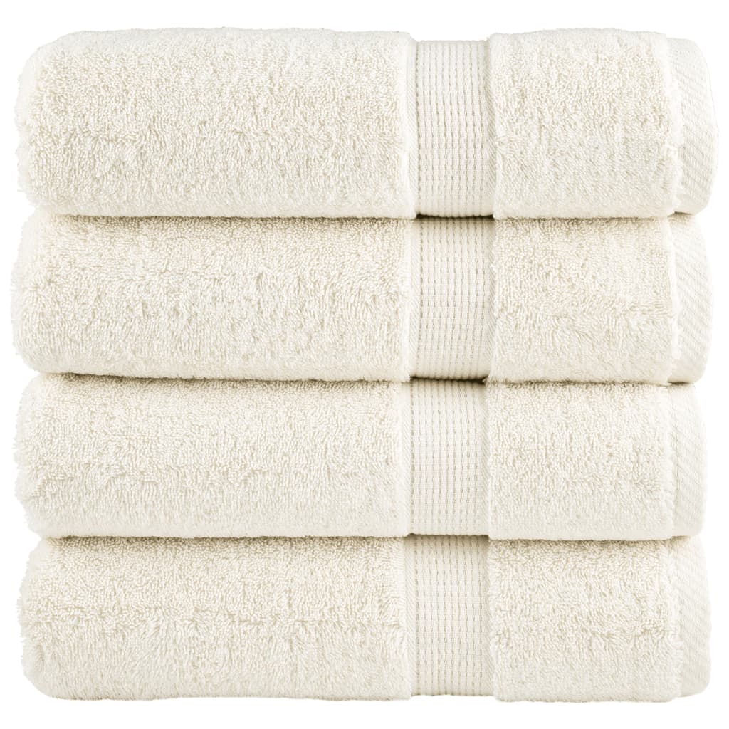 vidaXL Premium Bath Towels "SOLUND" 4 pcs Cream 100x150 cm 600 gsm 1