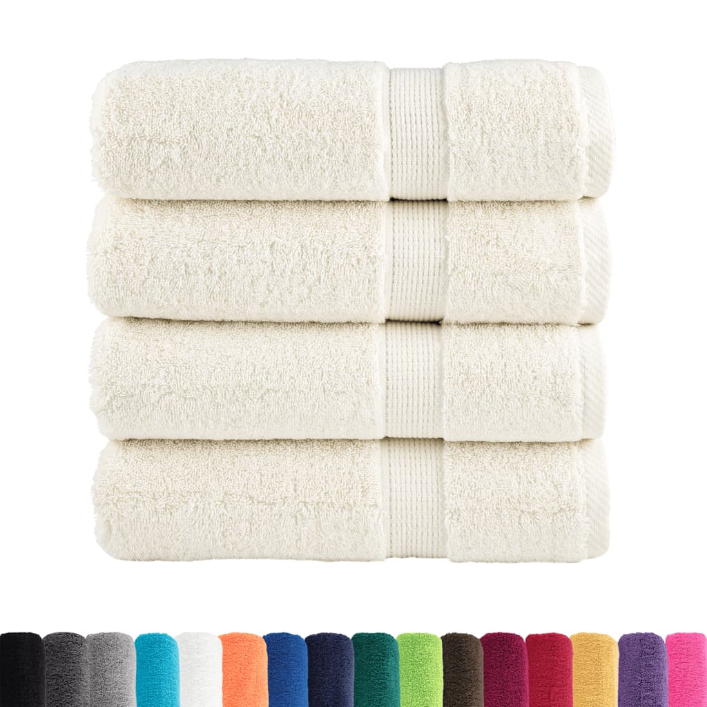 vidaXL Premium Bath Towels "SOLUND" 4 pcs Cream 100x150 cm 600 gsm 2