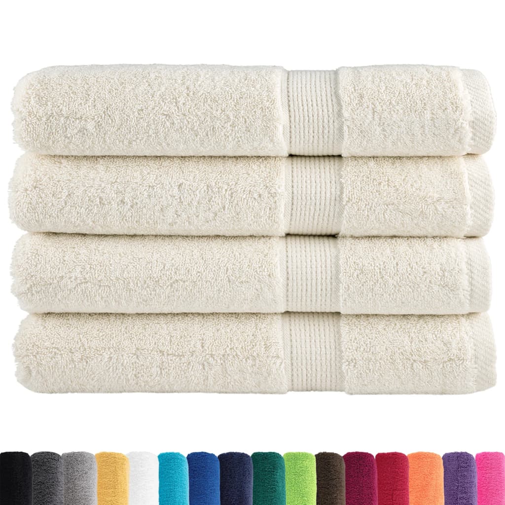 vidaXL Premium Sauna Towels SOLUND 4 pcs Cream 80x200 cm 600 gsm 2