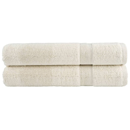 vidaXL Premium Towels SOLUND 2 pcs Cream 100x200 cm 600 gsm 1