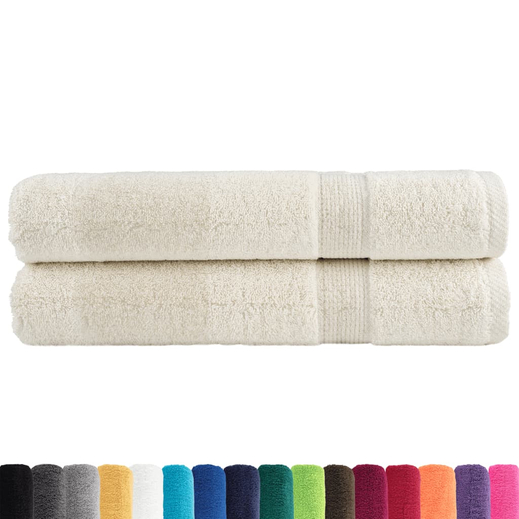 vidaXL Premium Towels SOLUND 2 pcs Cream 100x200 cm 600 gsm 2