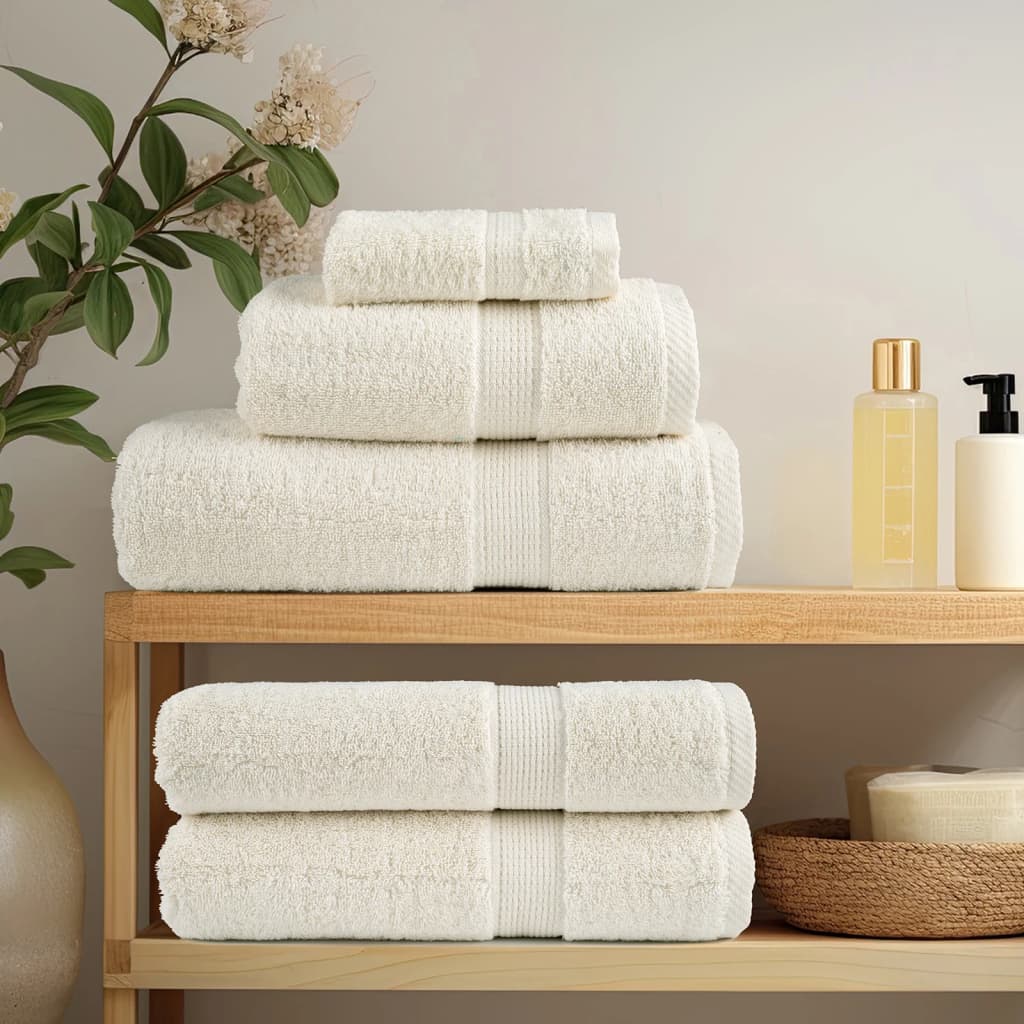 vidaXL Premium Towels SOLUND 2 pcs Cream 100x200 cm 600 gsm 3
