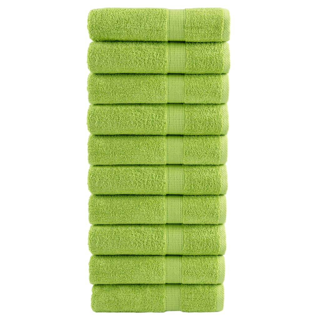 vidaXL Premium Hand Towels SOLUND 10 pcs Apple Green 50x100 cm 600 gsm 1