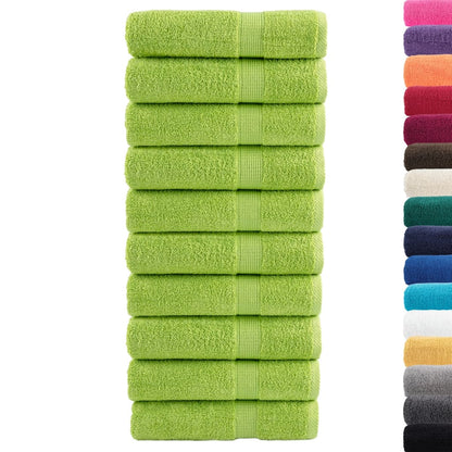 vidaXL Premium Hand Towels SOLUND 10 pcs Apple Green 50x100 cm 600 gsm 2