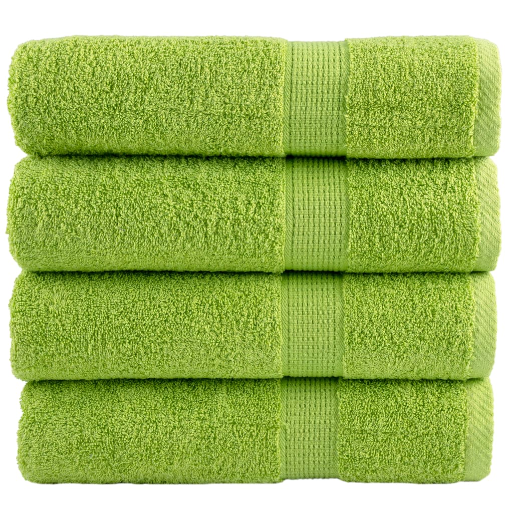 vidaXL Premium Bath Towels "SOLUND" 4 pcs Apple Green 100x150 cm 600 gsm 1