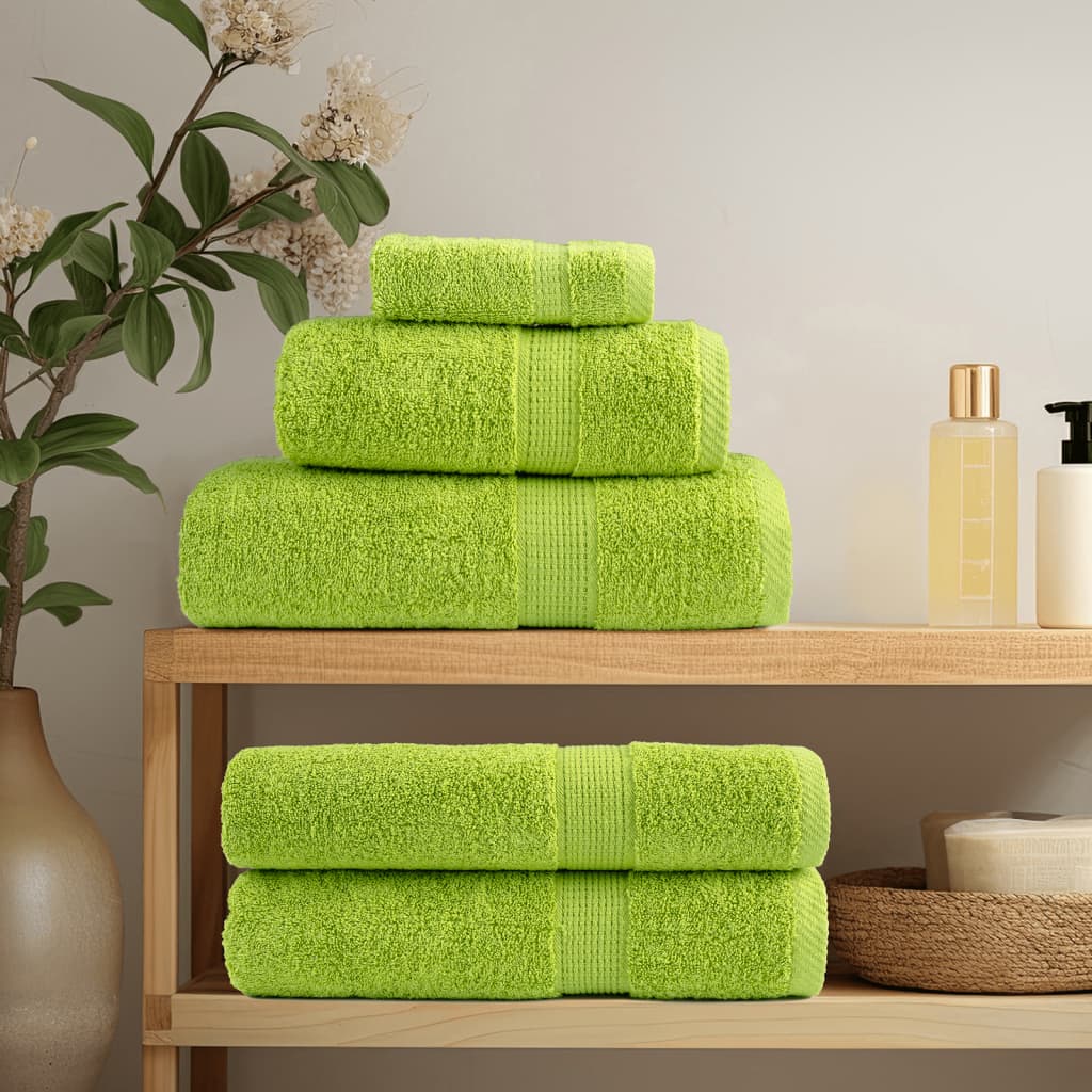 vidaXL Premium Bath Towels "SOLUND" 4 pcs Apple Green 100x150 cm 600 gsm 3