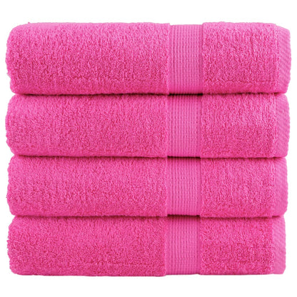 vidaXL Premium Bath Towels "SOLUND" 4 pcs Pink 100x150 cm 600 gsm 1