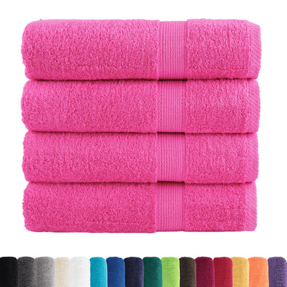 vidaXL Premium Bath Towels "SOLUND" 4 pcs Pink 100x150 cm 600 gsm 2