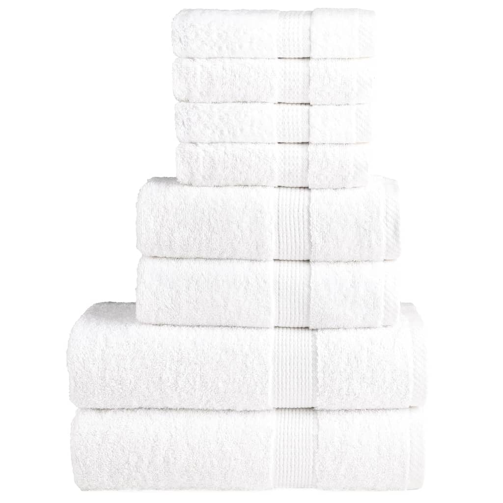 vidaXL 8 Piece Premium Towel Set SOLUND White 600 gsm 1