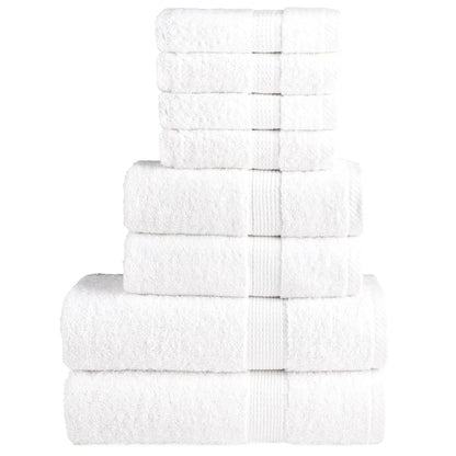 vidaXL 8 Piece Premium Towel Set SOLUND White 600 gsm 1